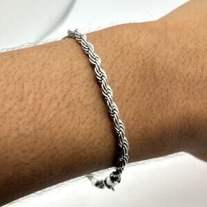 Elegant Silver Rope Chain Bracelet
